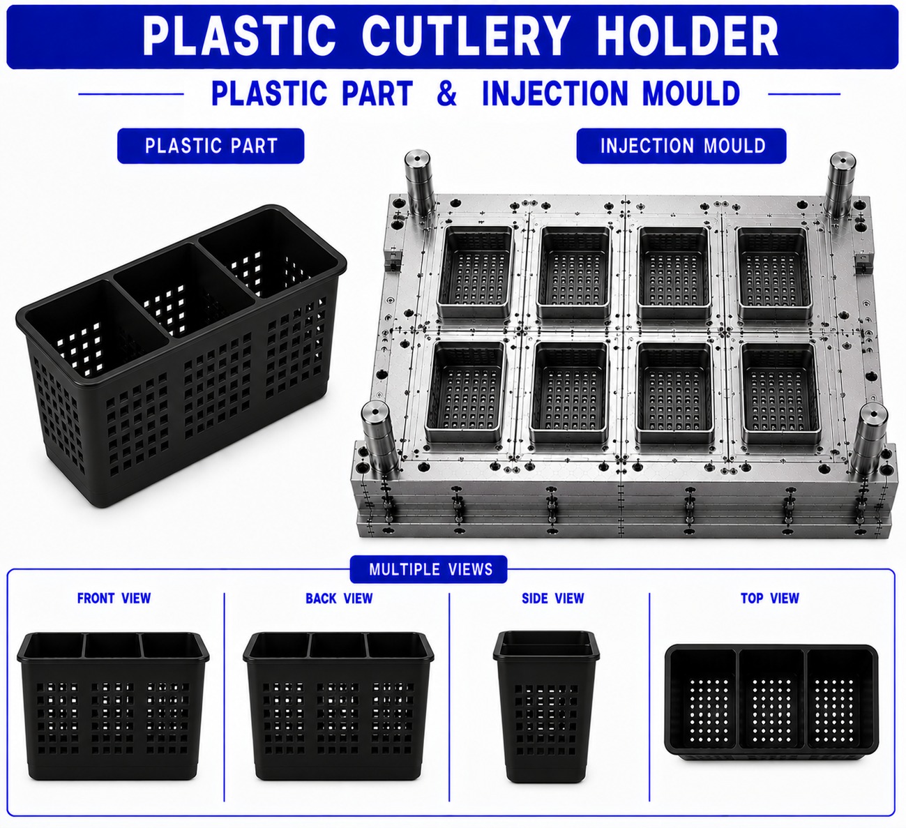 Plastic Cutlery Holder Mould and Moulding Service